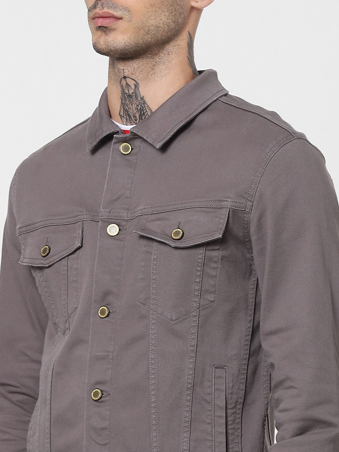 Grey Solid Jacket