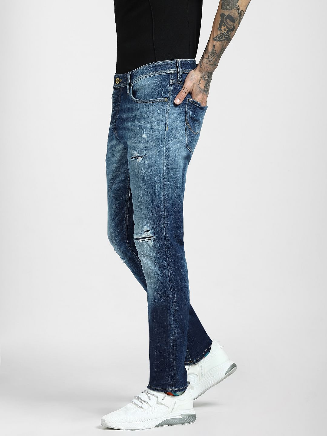 Blue Low Rise Glenn Slim Jeans