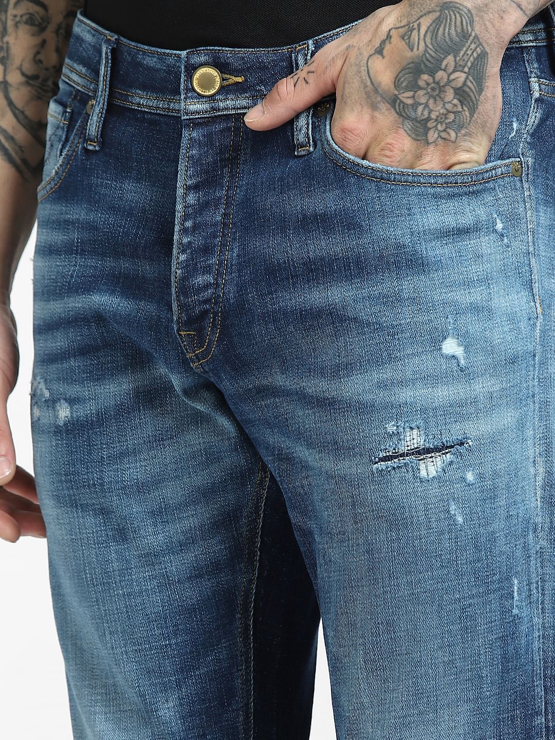 Blue Low Rise Glenn Slim Jeans