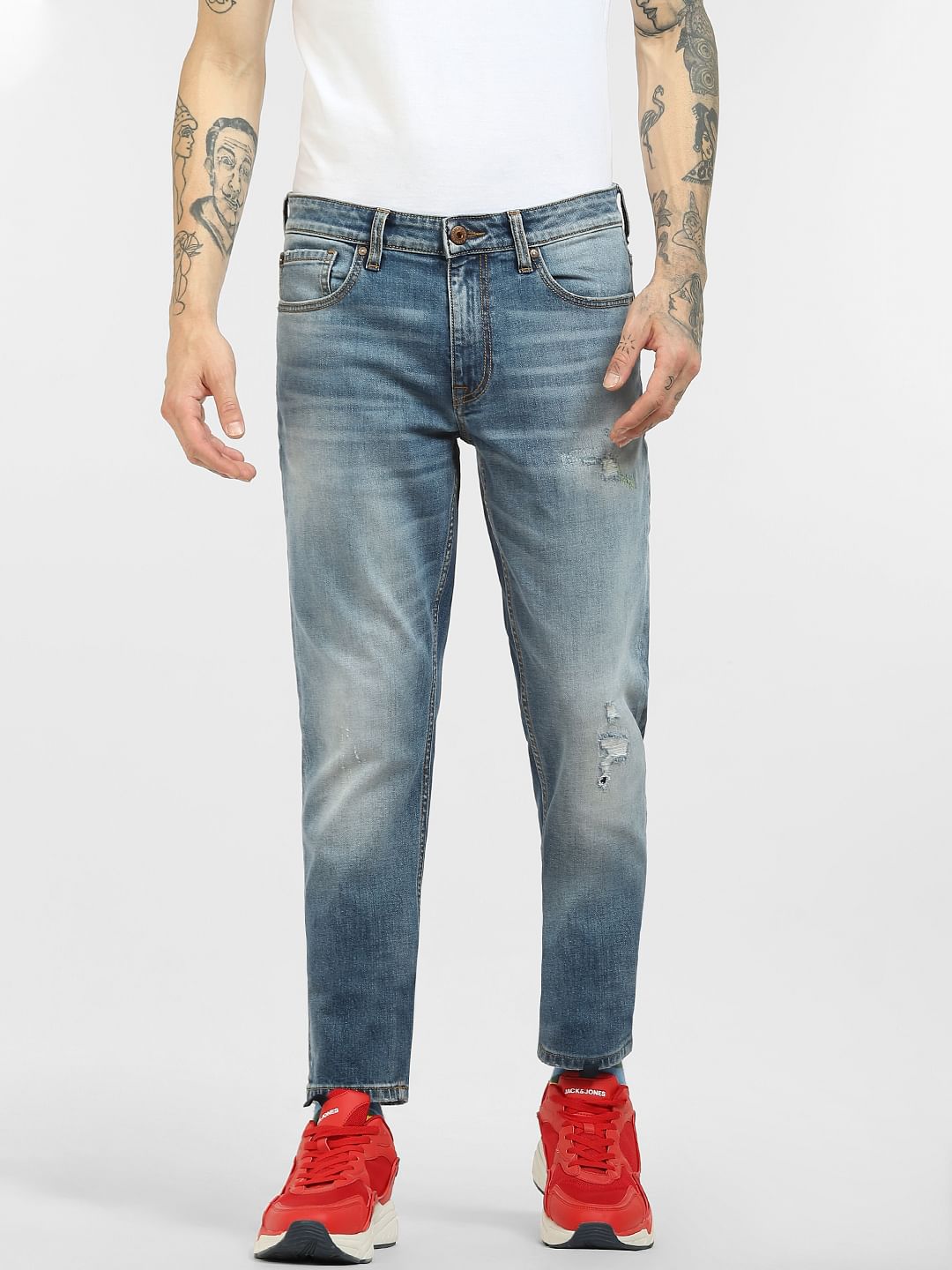 Blue Low Rise Washed Glenn Slim Jeans