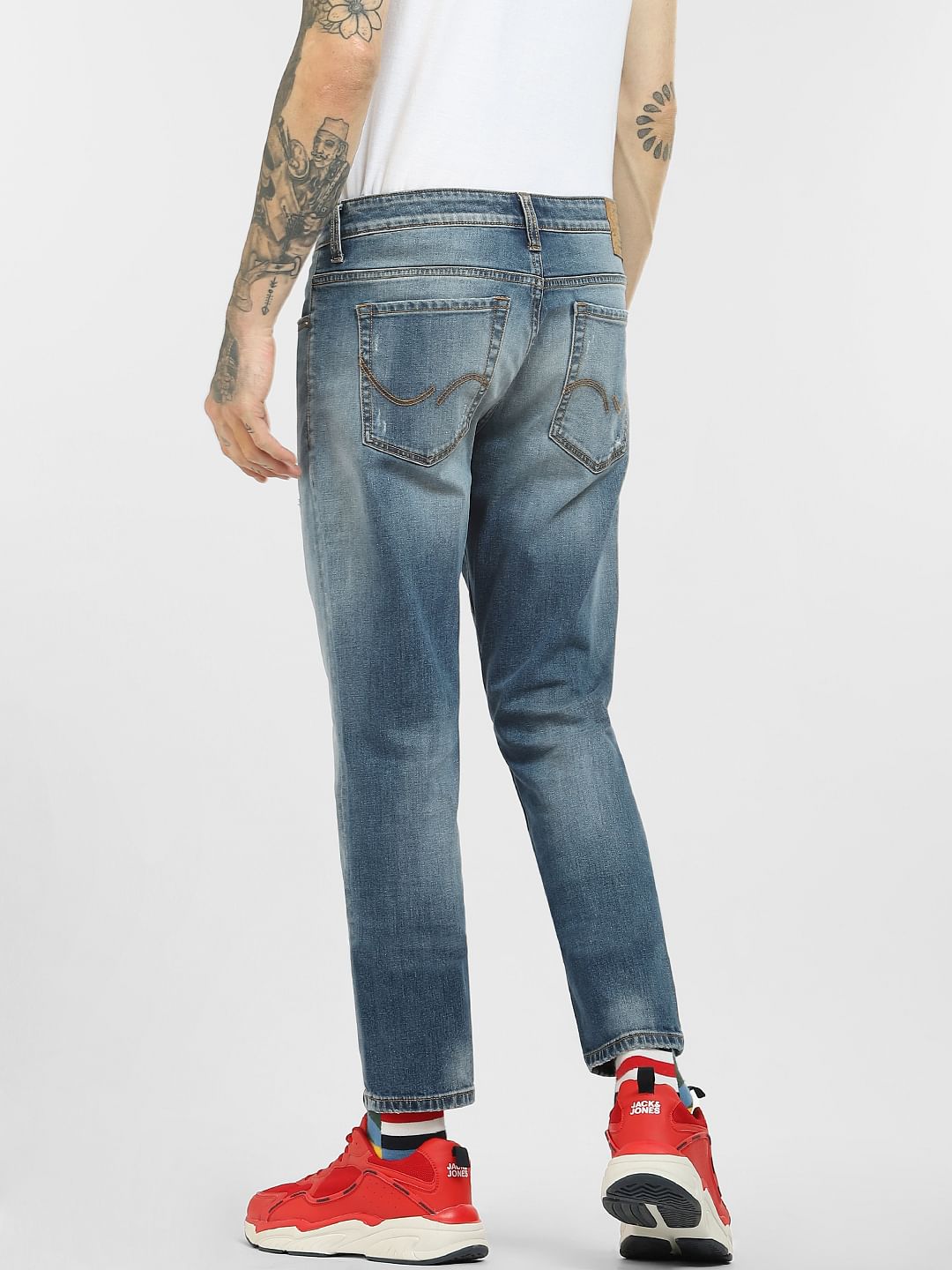Blue Low Rise Washed Glenn Slim Jeans