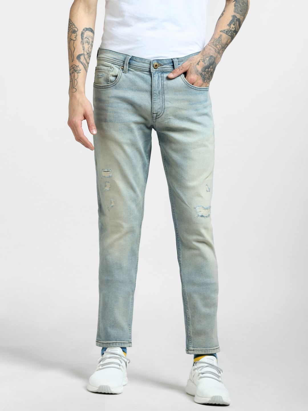 Blue Low Rise Glenn Slim Jeans