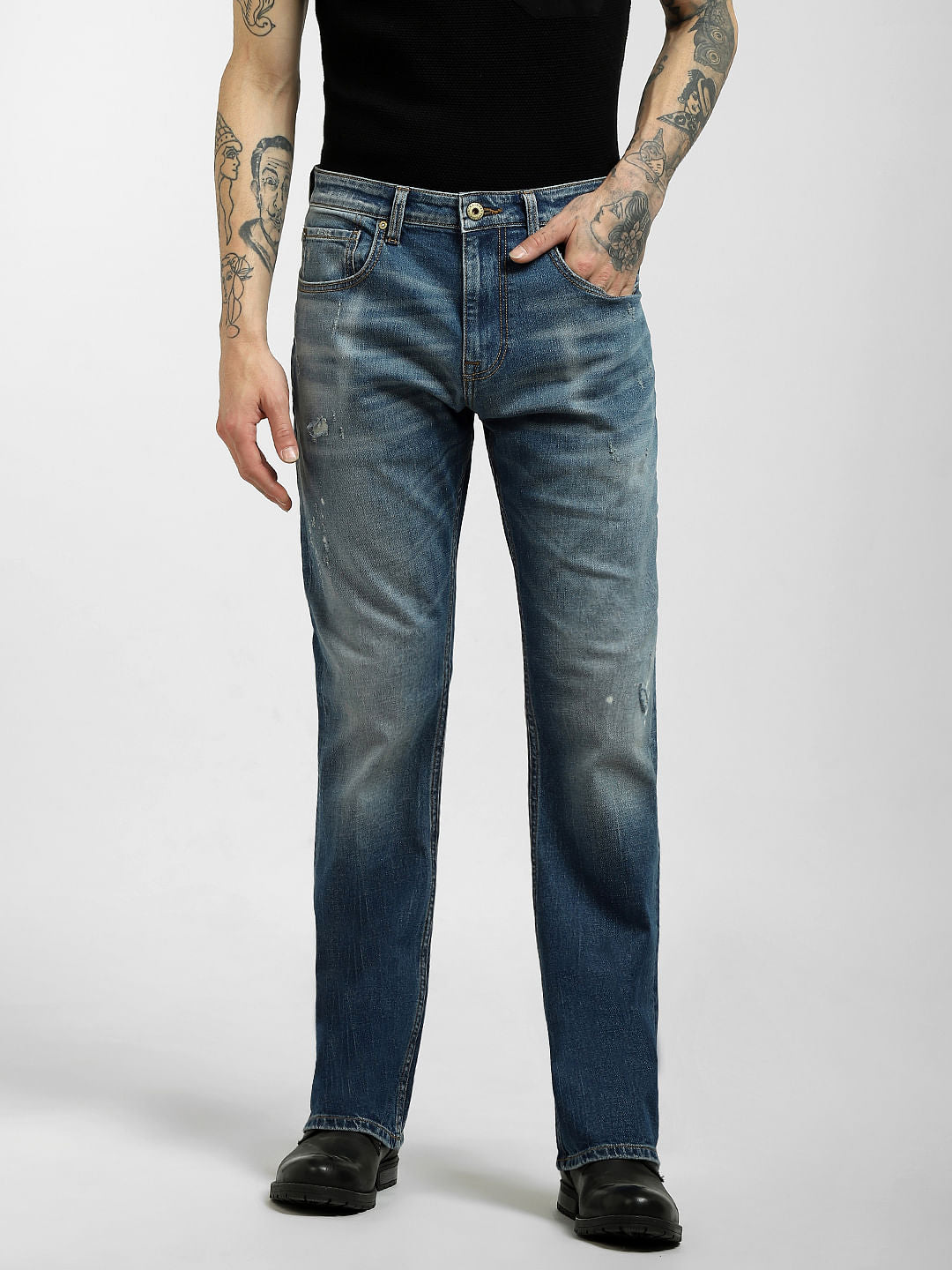 Blue High Rise Bootcut Jeans