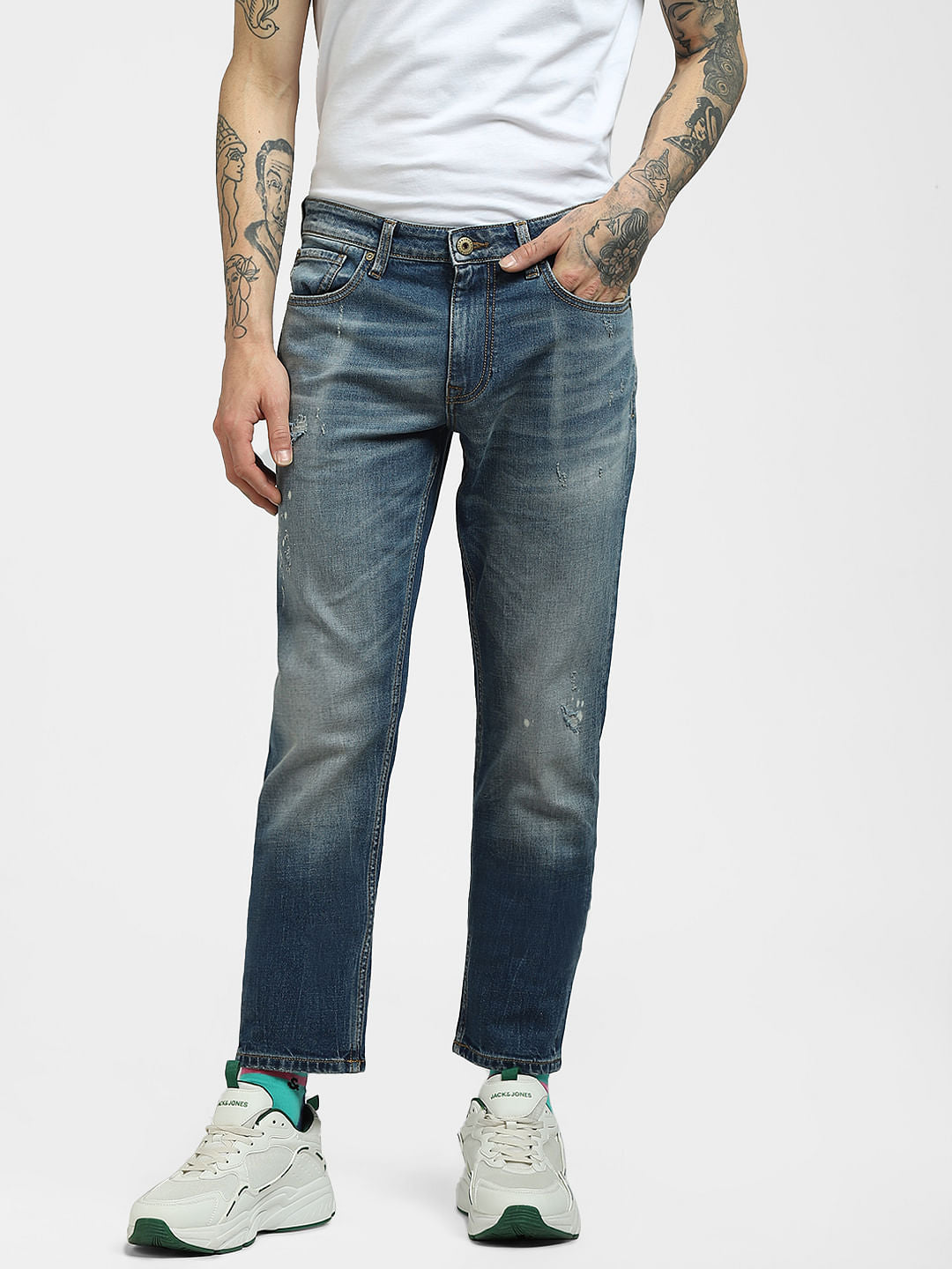 Blue Low Rise Glenn Slim Jeans