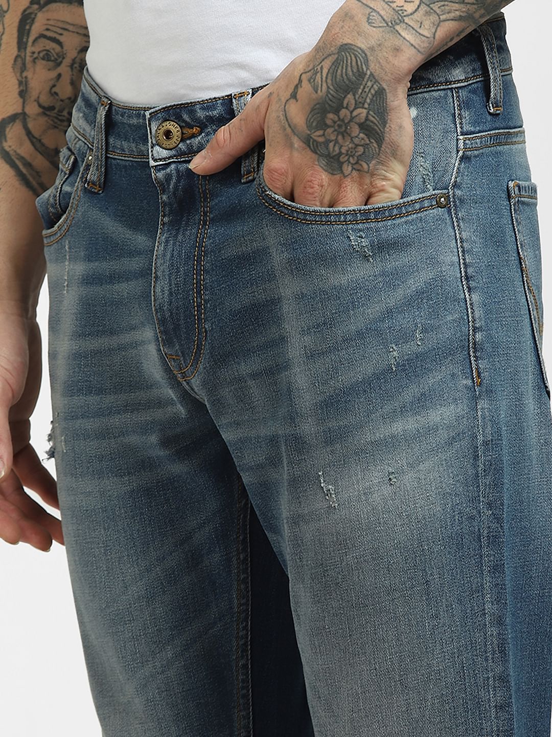 Blue Low Rise Glenn Slim Jeans