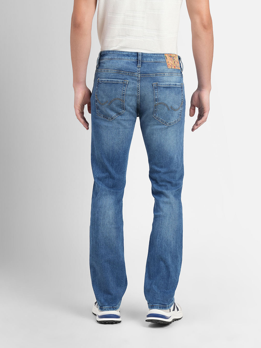 Light Blue Mid Rise Clark Straight Fit Jeans