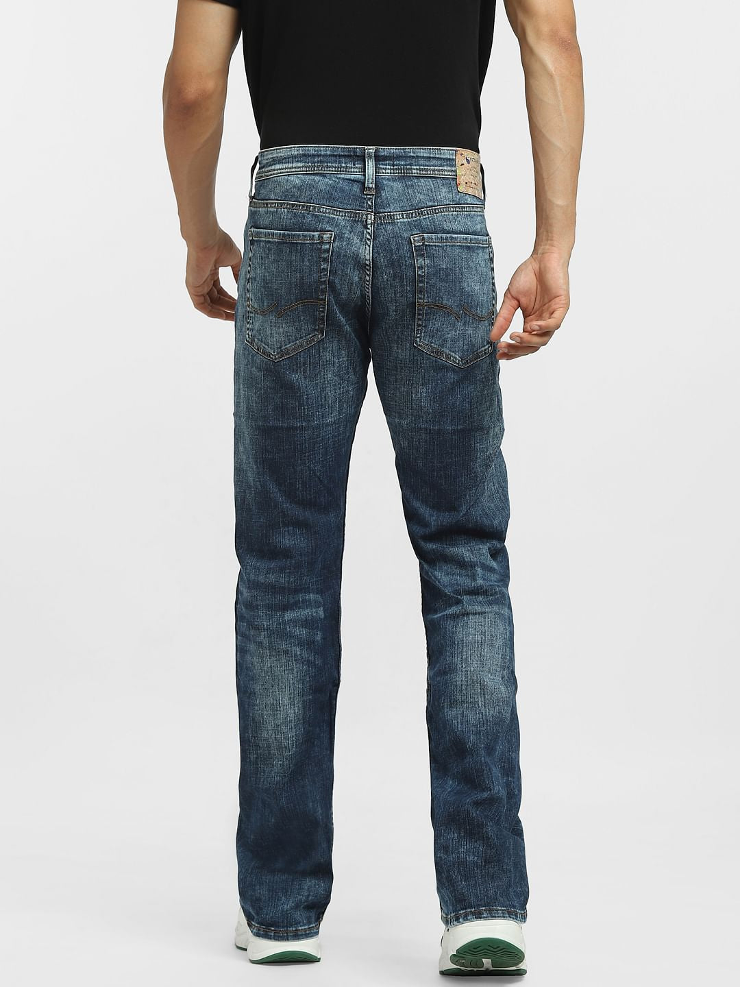 Blue High Rise Washed Bootcut Jeans