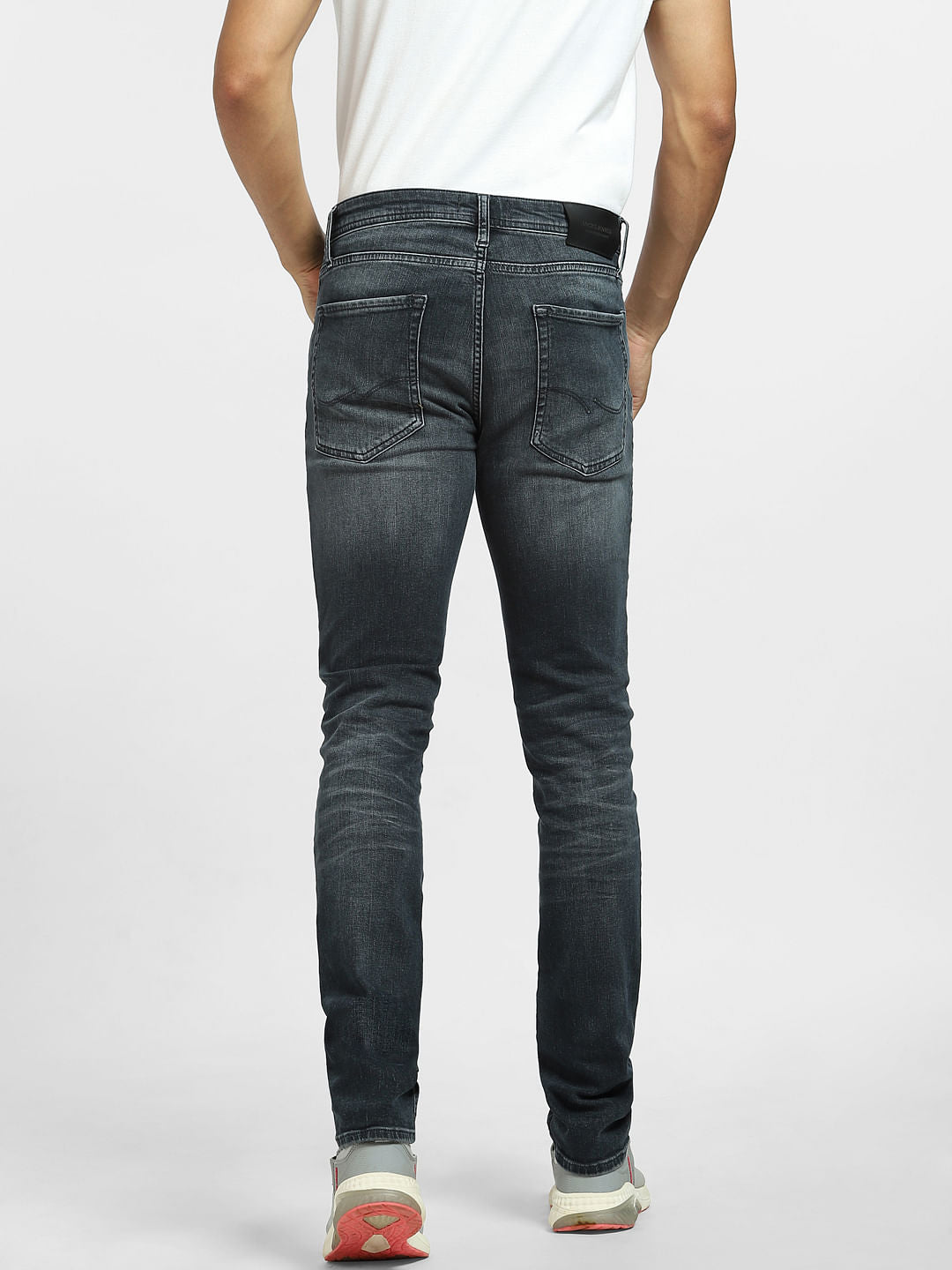 Dark Blue Low Rise Ripped Ben Skinny Jeans