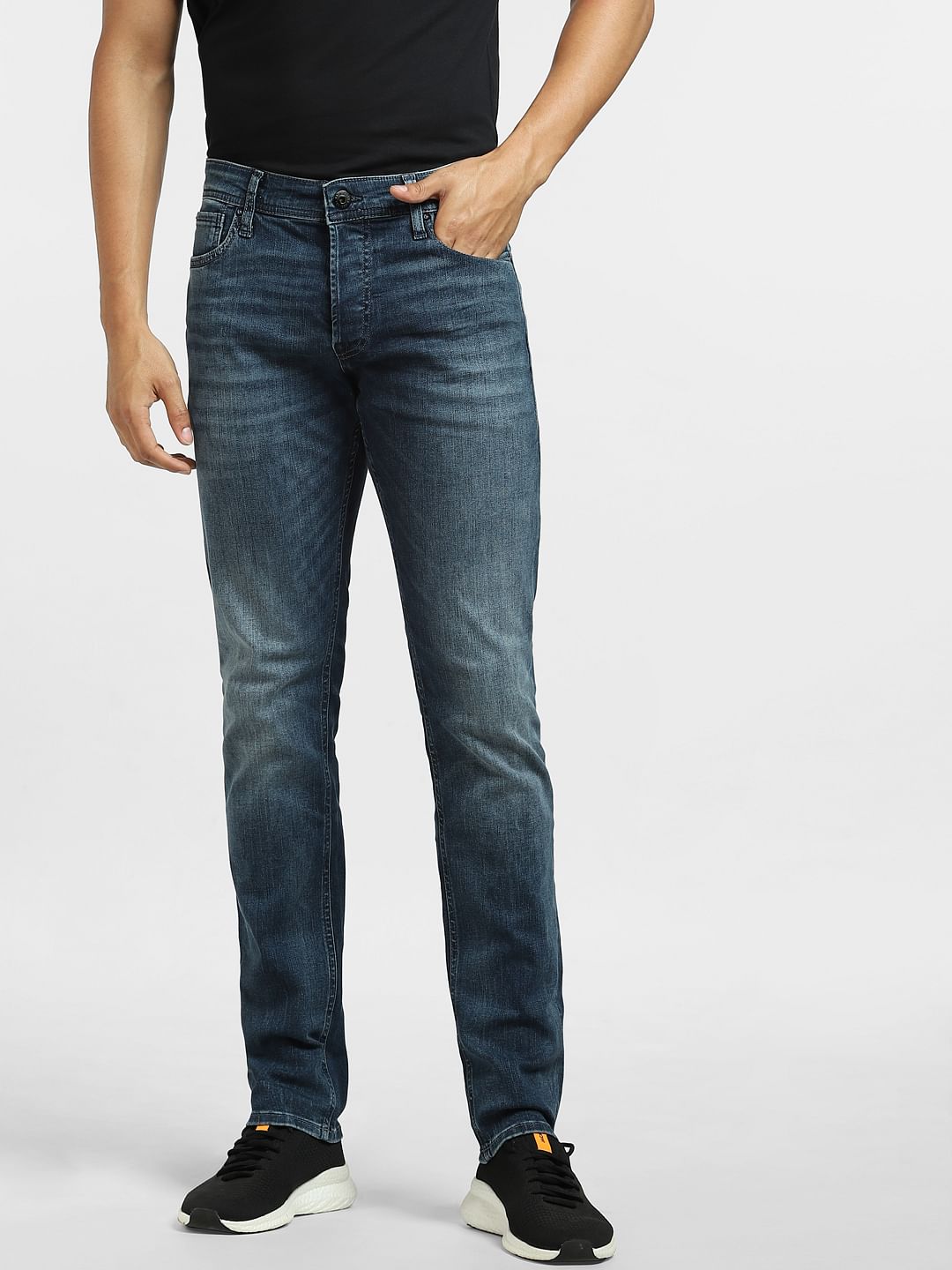 Dark Blue Low Rise Glenn Slim Jeans