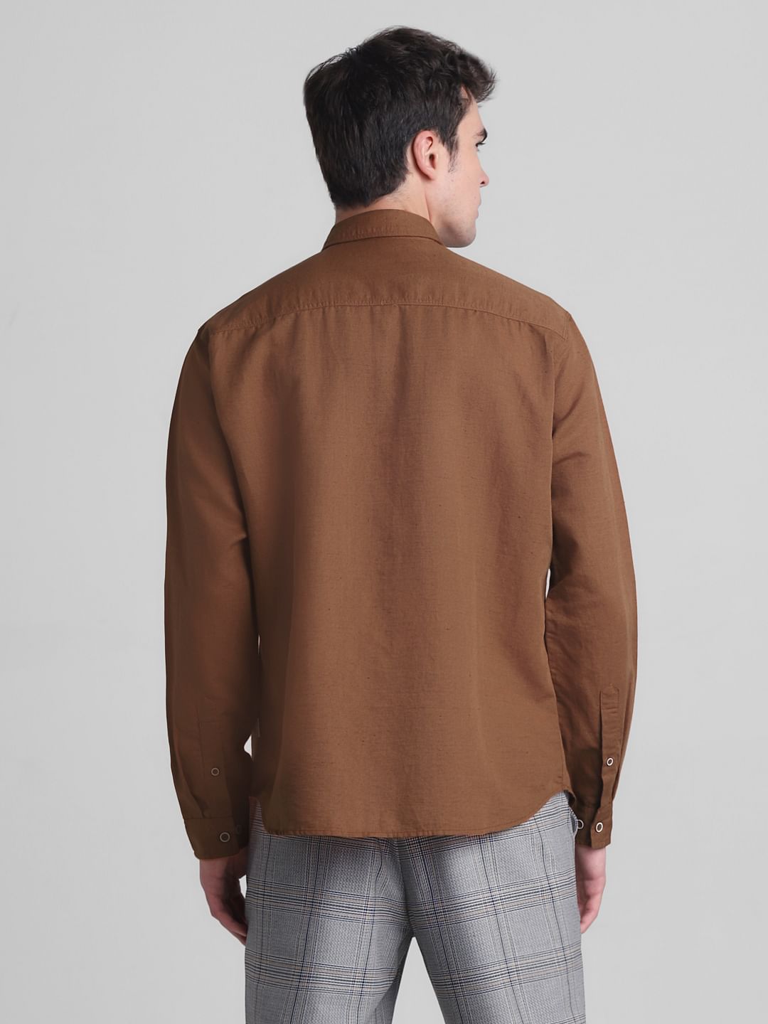 Brown Slim Fit Full Sleeves Shirt