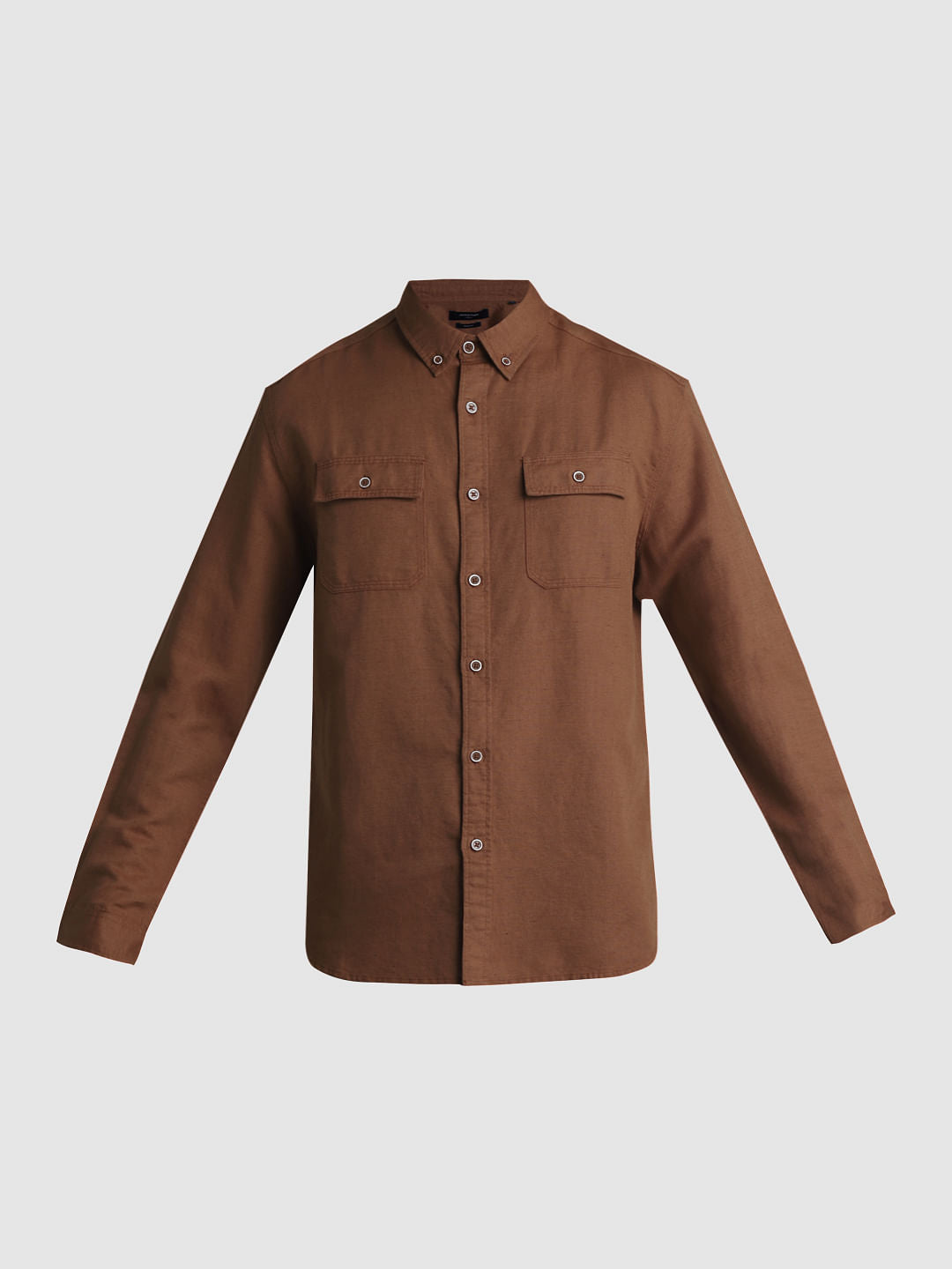 Brown Slim Fit Full Sleeves Shirt