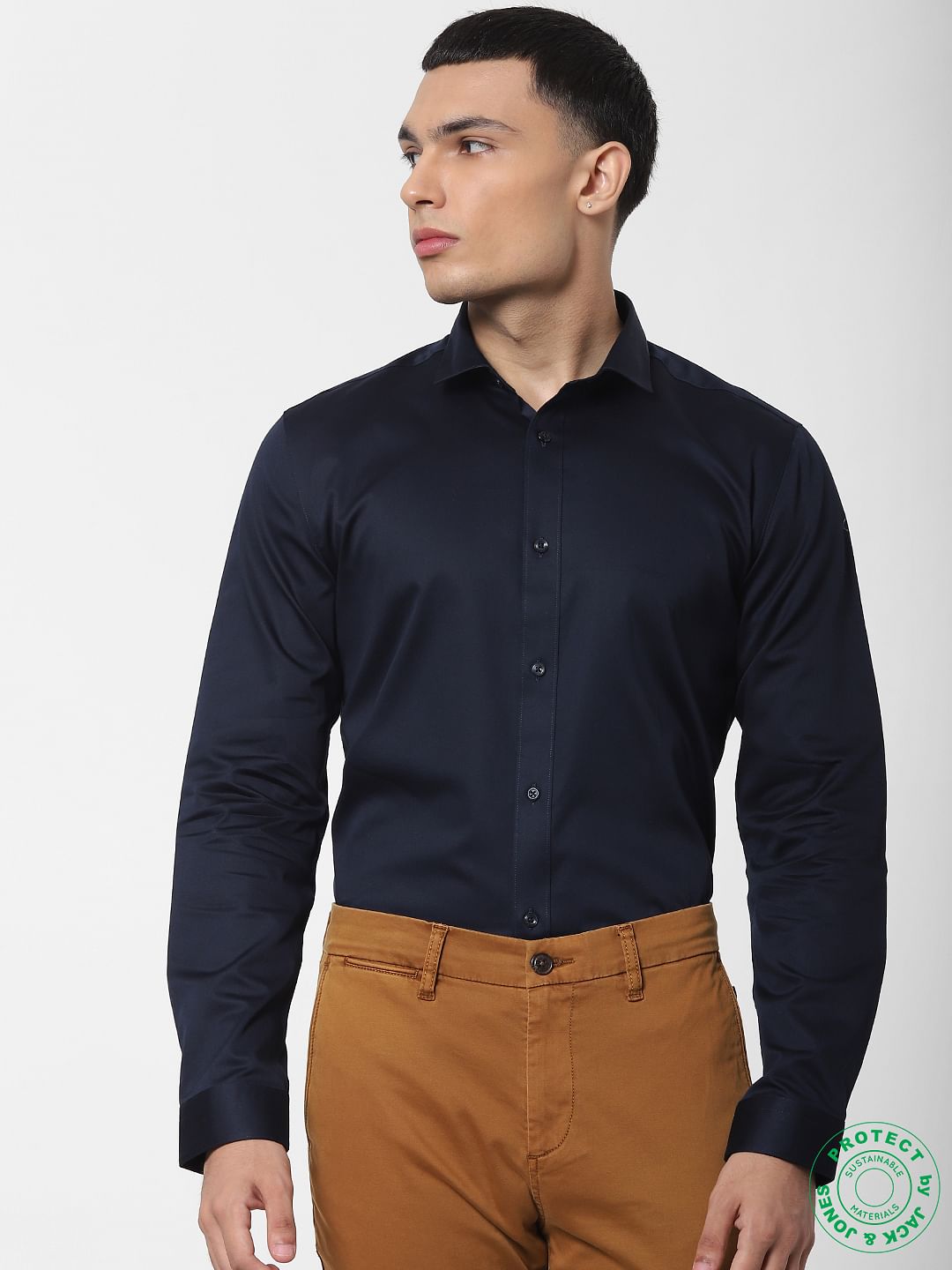 Navy Blue Full Sleeves Shirt