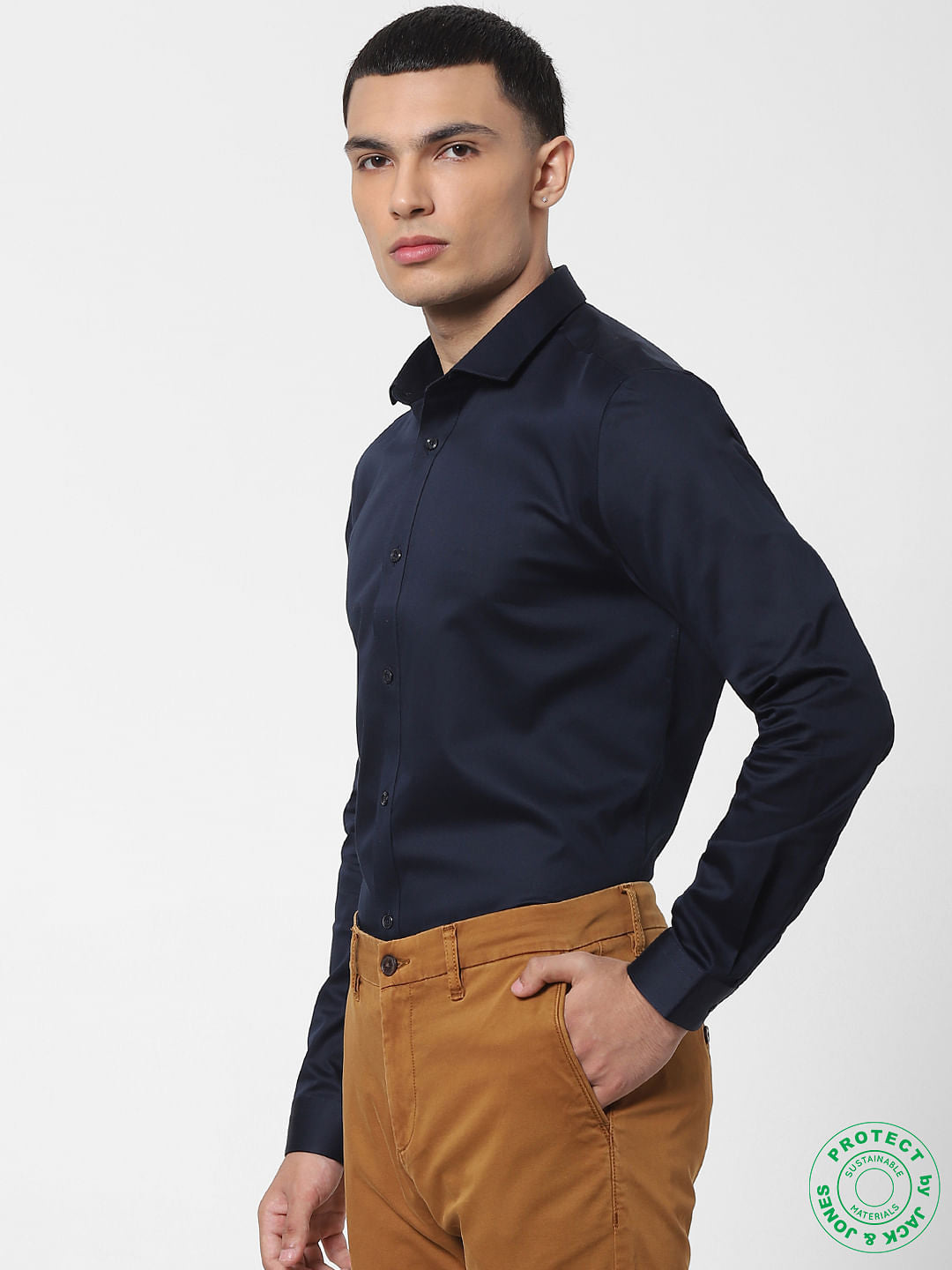 Navy Blue Full Sleeves Shirt