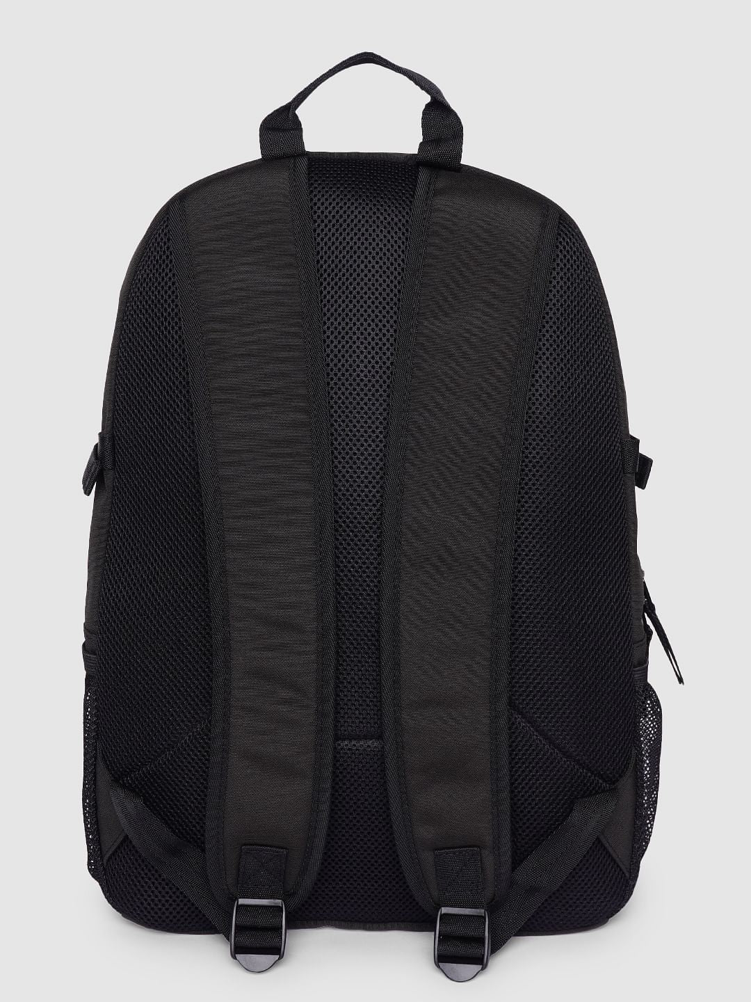 Black Text Print Backpack