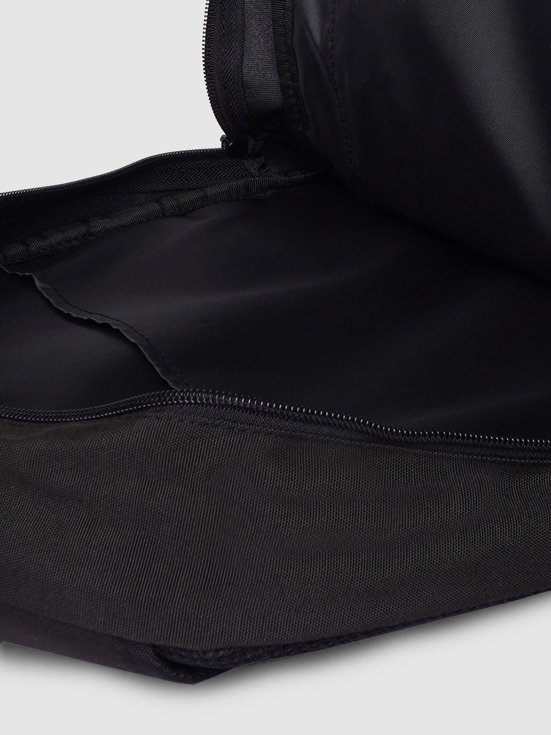 Black Text Print Backpack