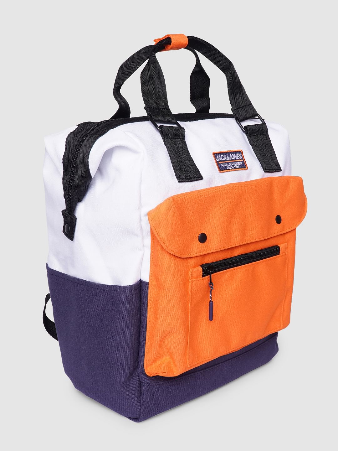 Orange Colourblocked Backpack
