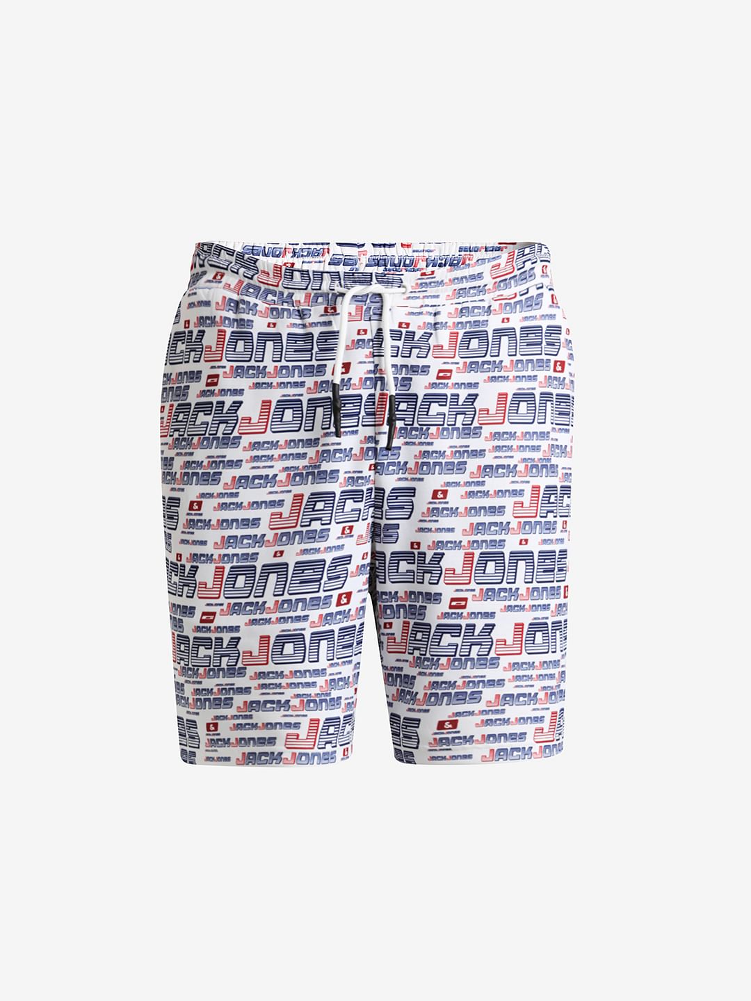 URBAN RACERS by JACK&JONES WHITE LOW RISE PRINTED SHORTS