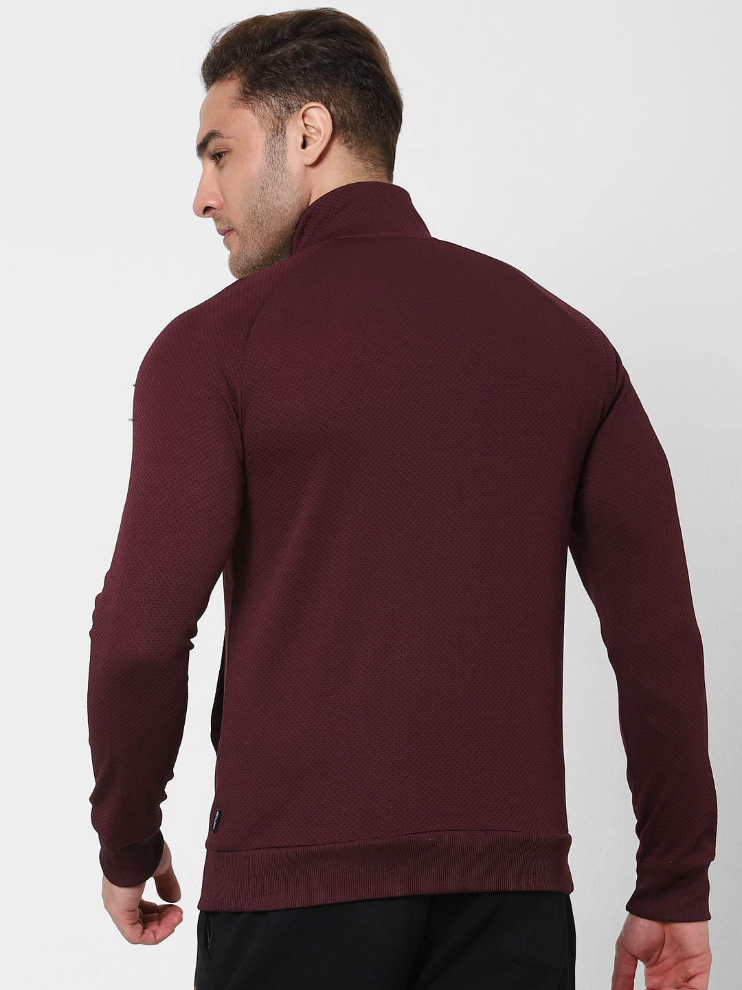 Maroon Turtleneck Zip Up Sweatshirt