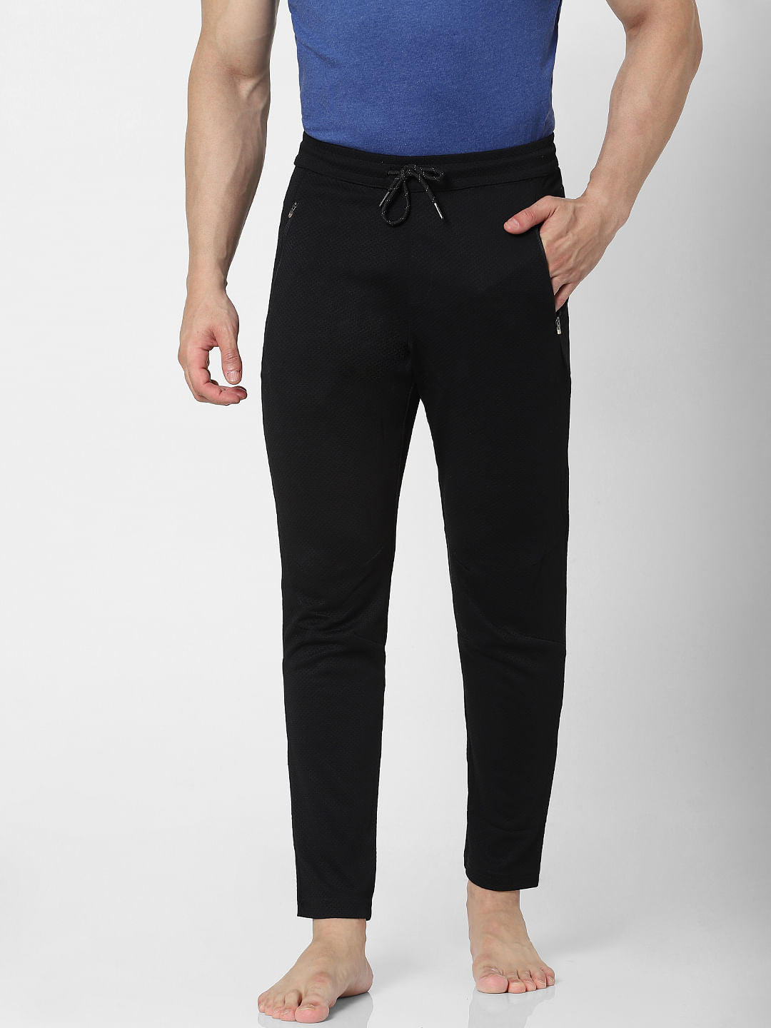 Black Mid Rise Trackpants