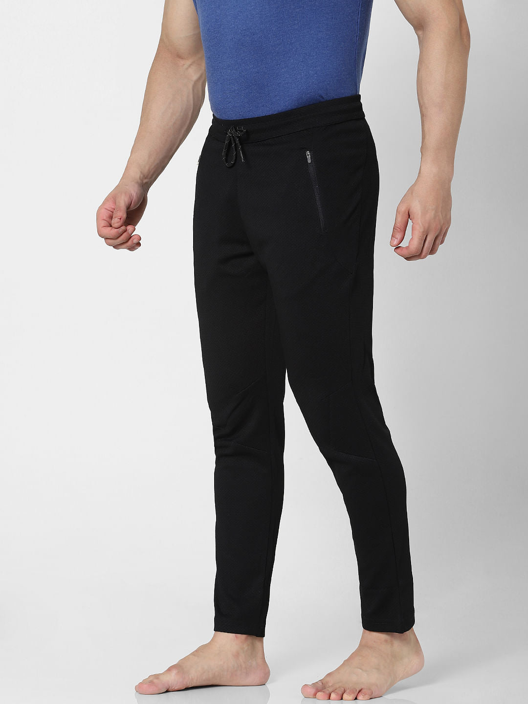 Black Mid Rise Trackpants