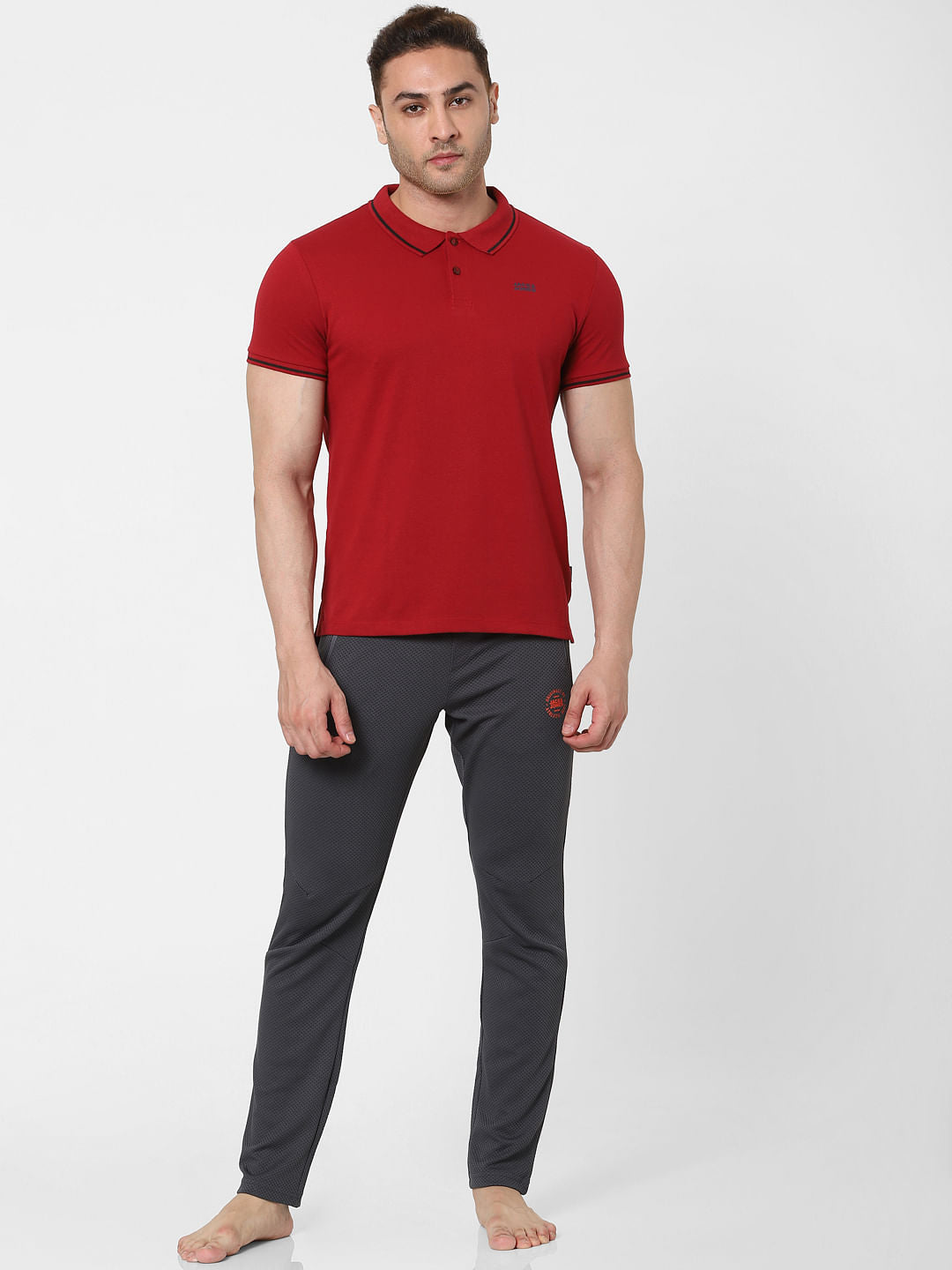 Grey Mid Rise Trackpants