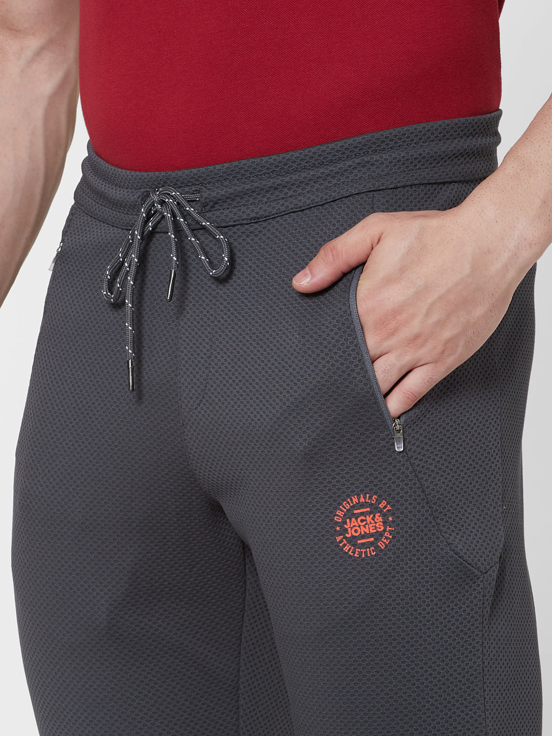 Grey Mid Rise Trackpants