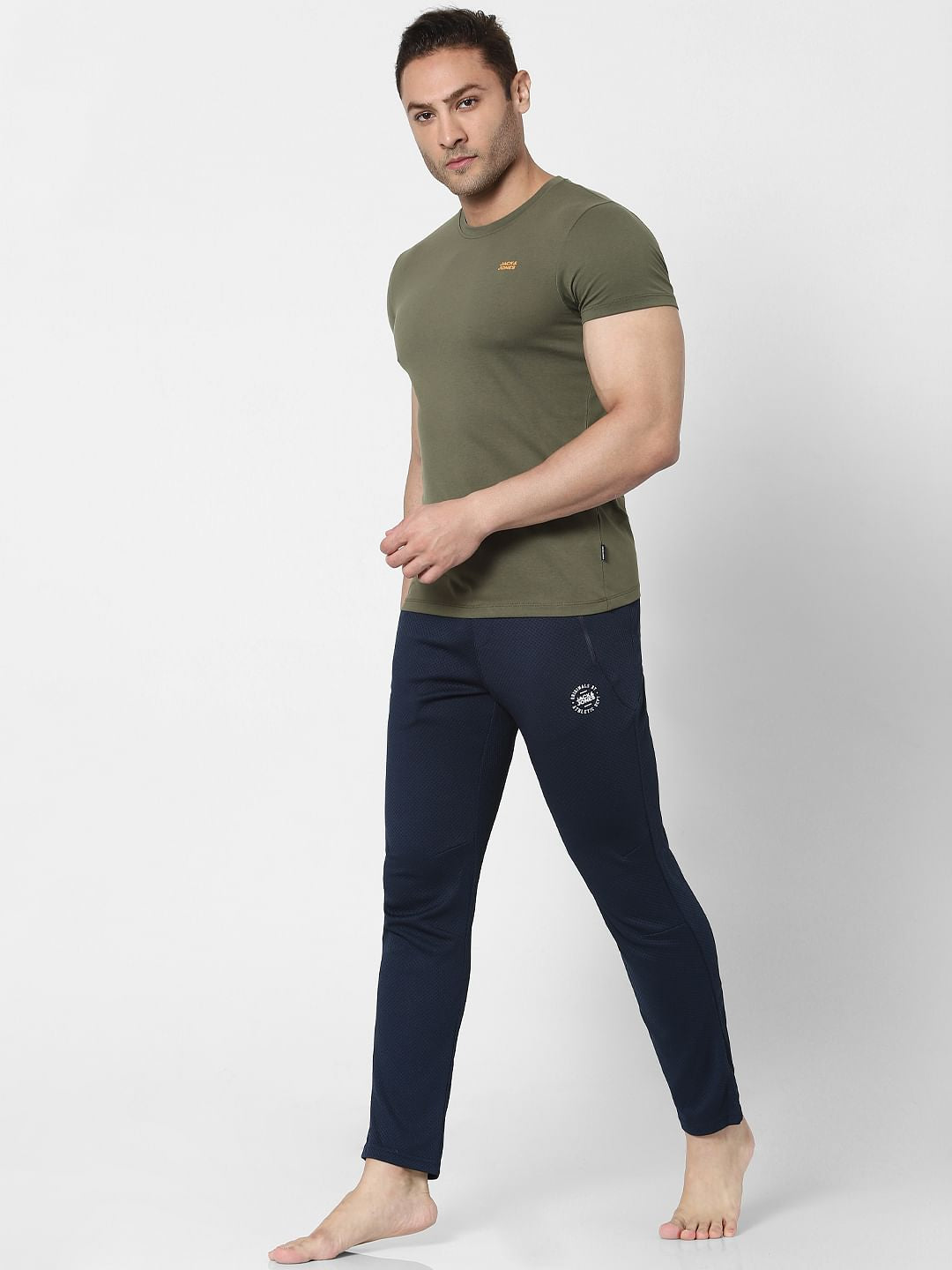Navy Blue Mid Rise Trackpants