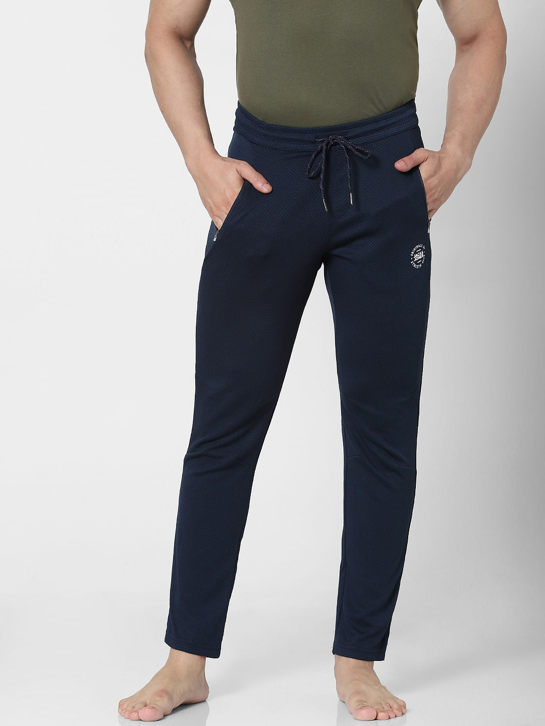 Navy Blue Mid Rise Trackpants