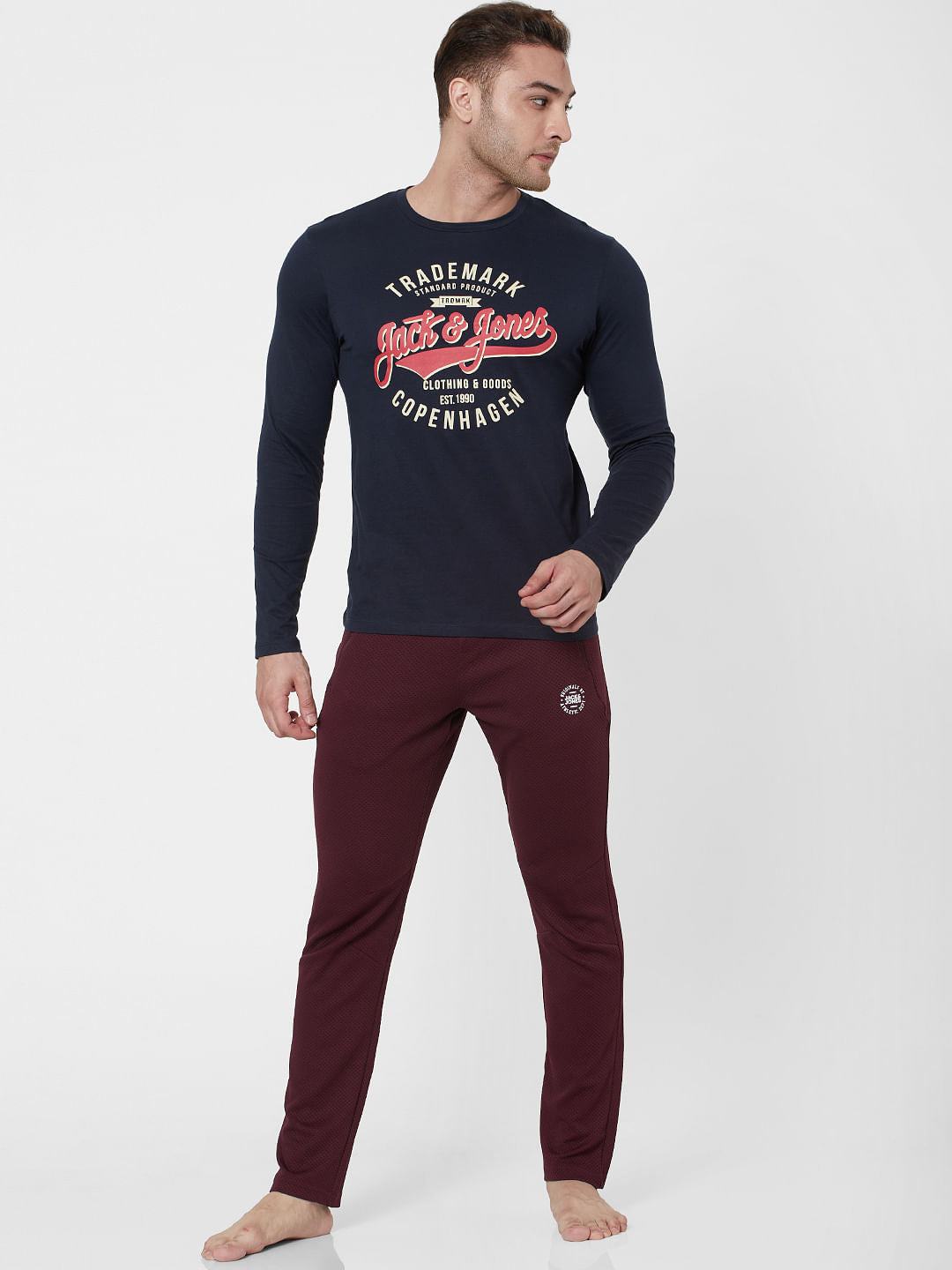 Maroon Mid Rise Trackpants - S