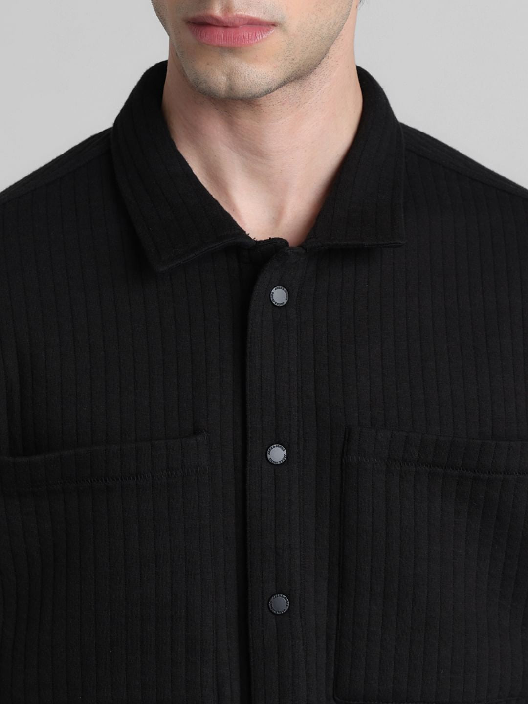 Black Oversized Knitted Shirt