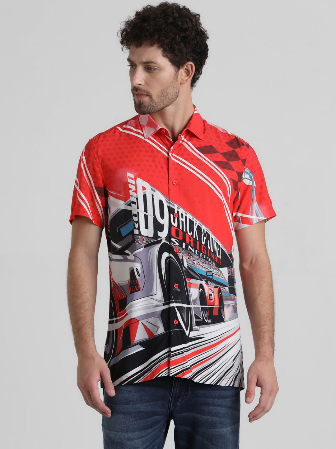 URBAN RACERS by JACK&JONES RED SPEED RACER PRINT SHIRT