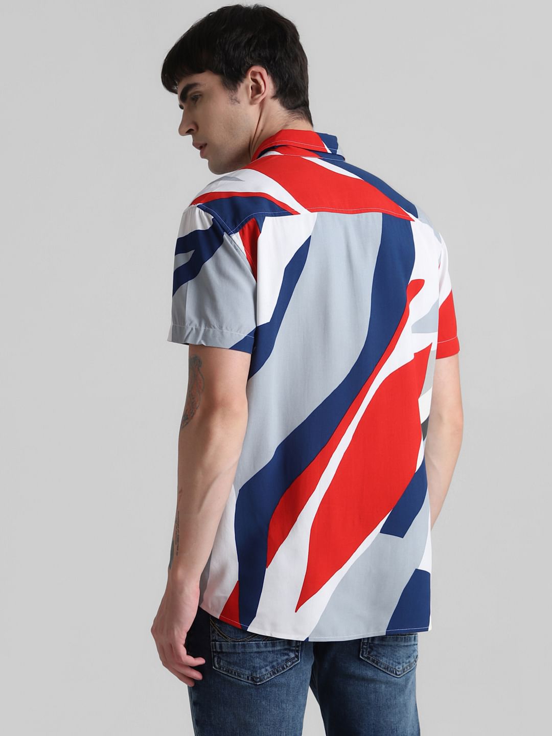 URBAN RACERS by JACK&JONES GREY COLOURBLOCKED SHIRT
