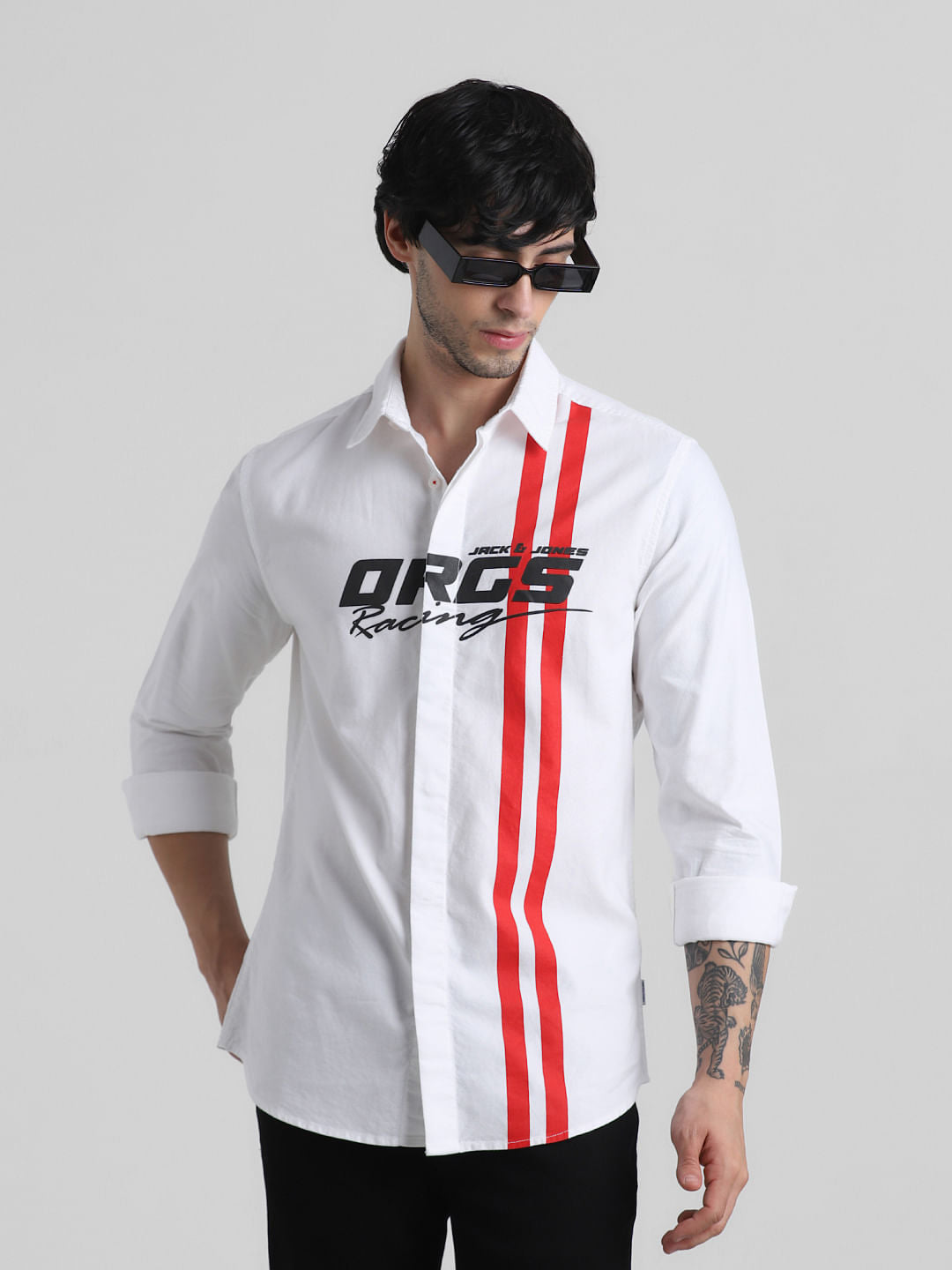 URBAN RACERS by White Racing Stripes Shirt - S