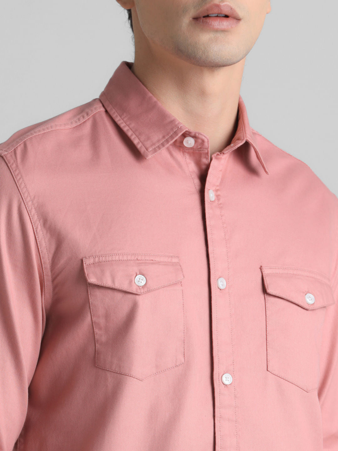 Pink Full Sleeves Solid Shirt