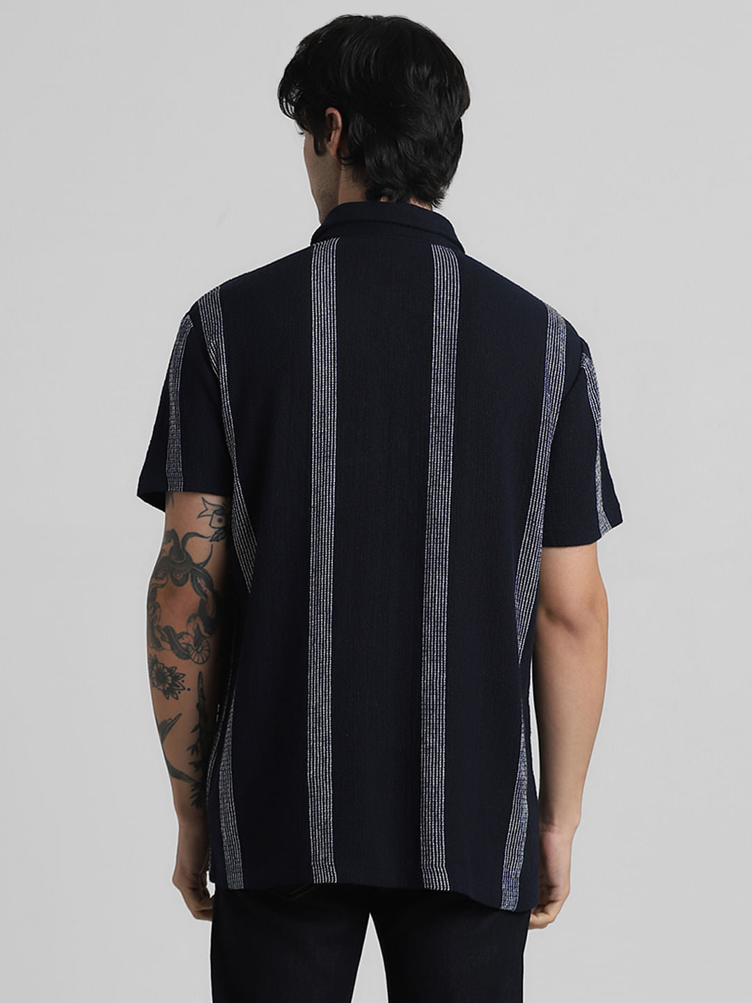 Blue Wolsey Striped Short Sleeves Shirt