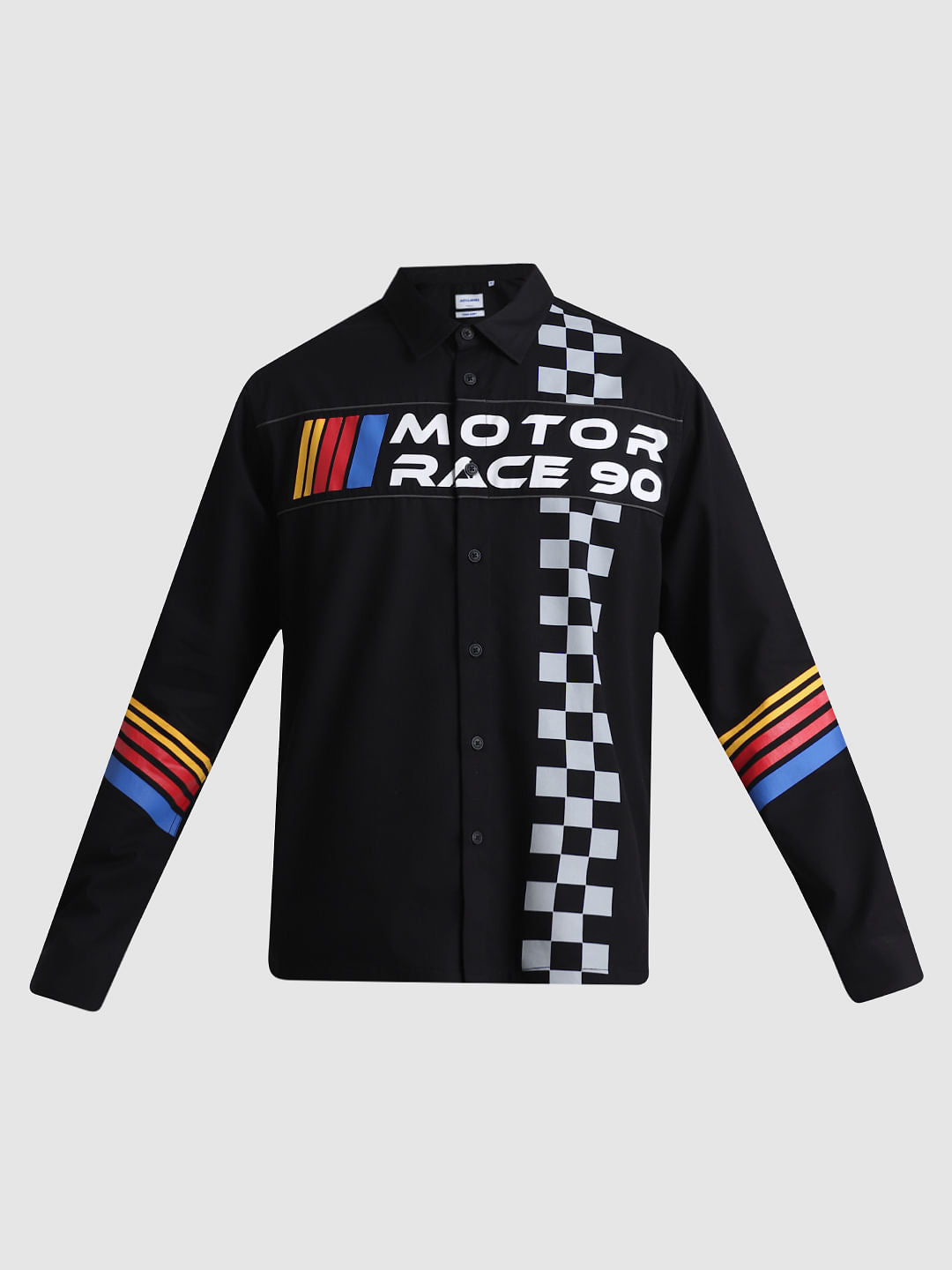 URBAN RACERS by Jack&Jones Black Motor Racer Oversized Shirt