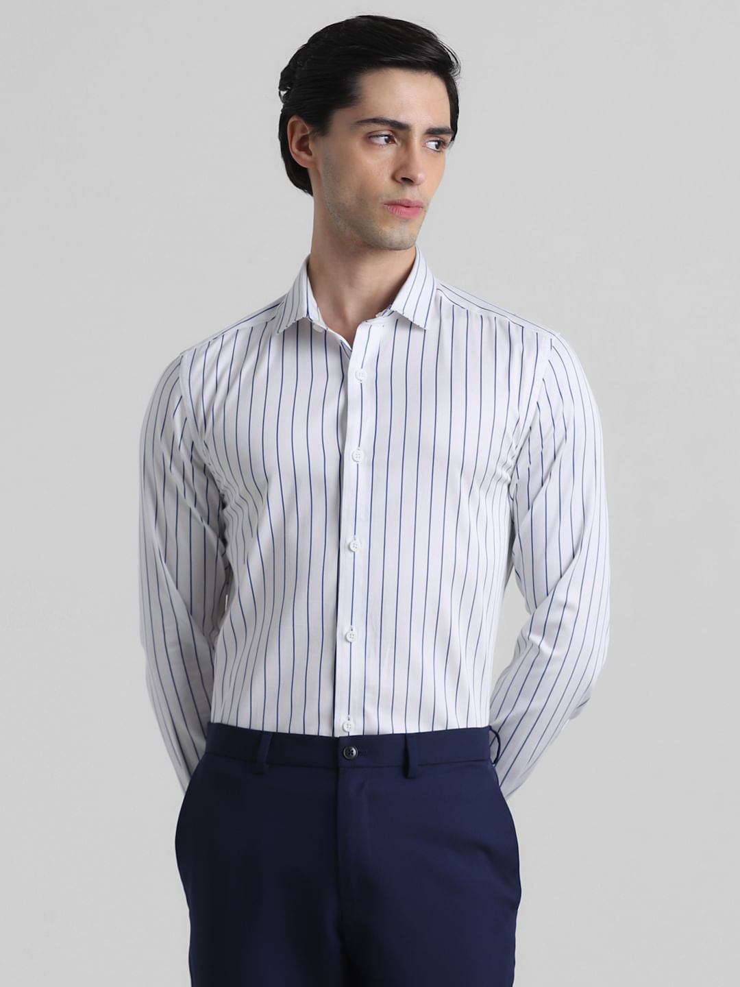 White Striped Formal Shirt