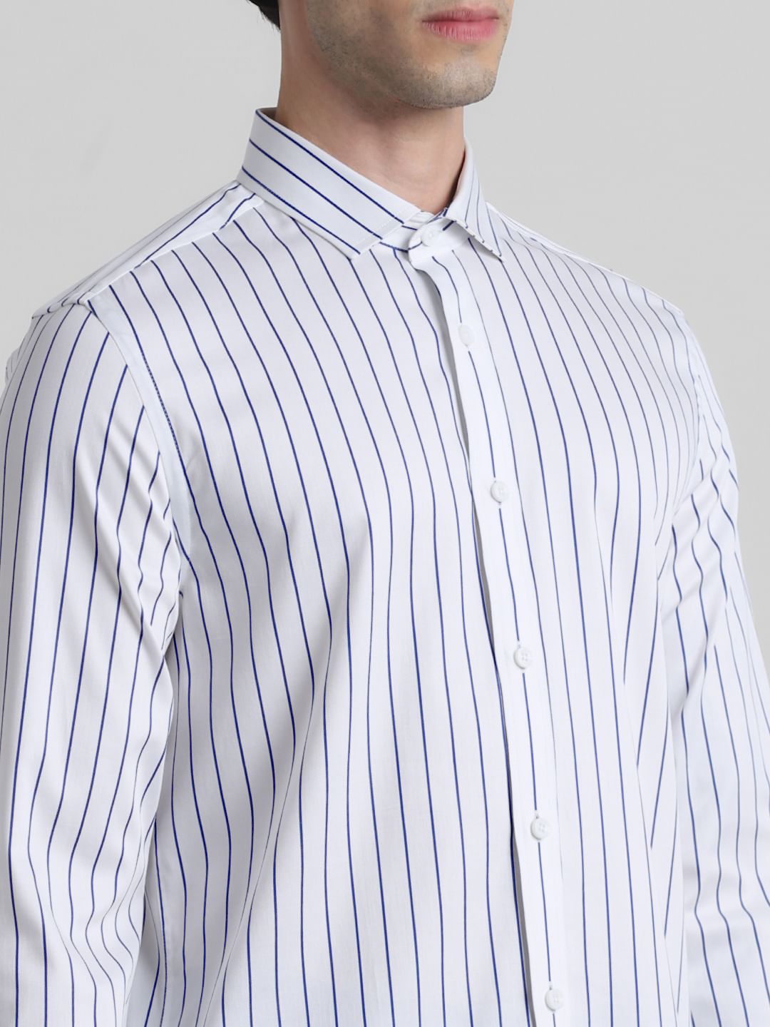 White Striped Formal Shirt