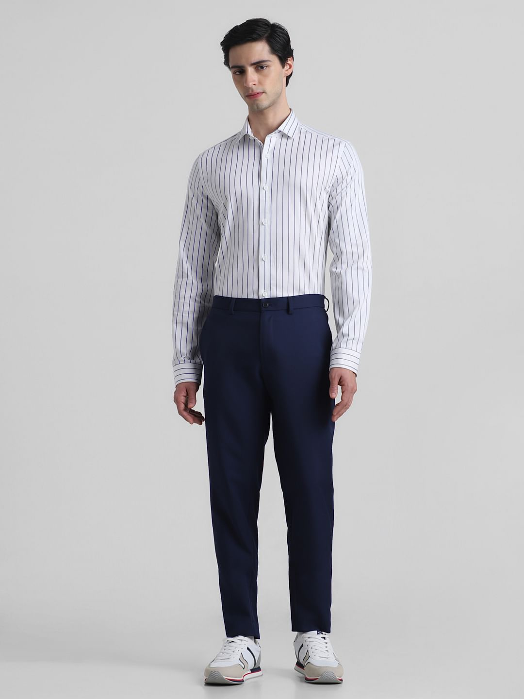 White Striped Formal Shirt