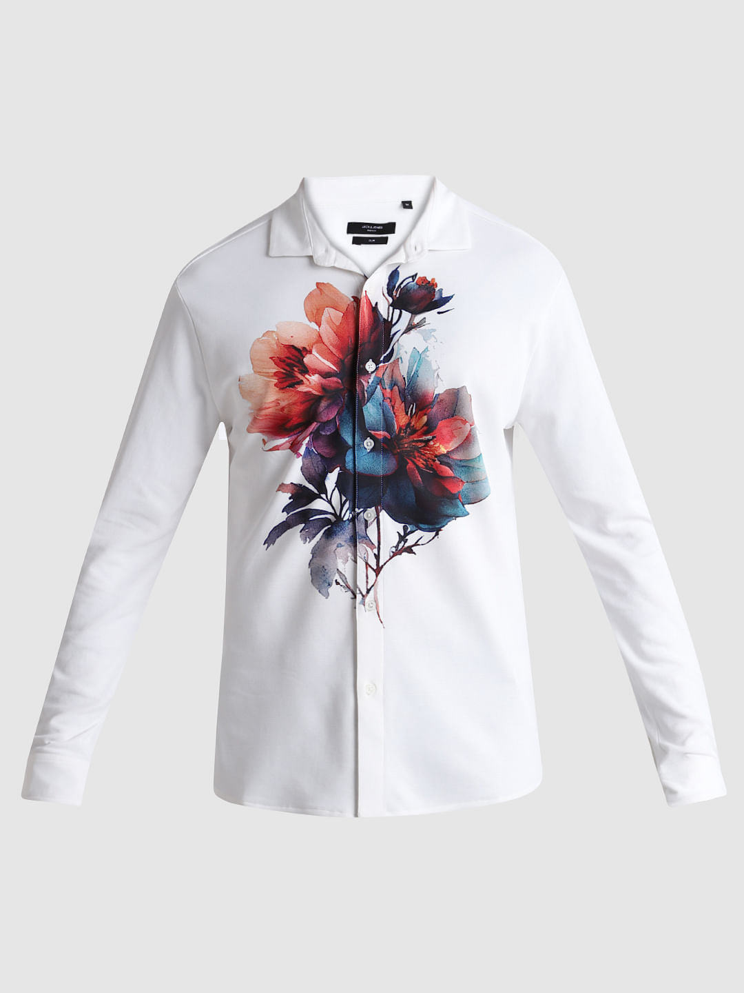 White Floral Knitted Shirt