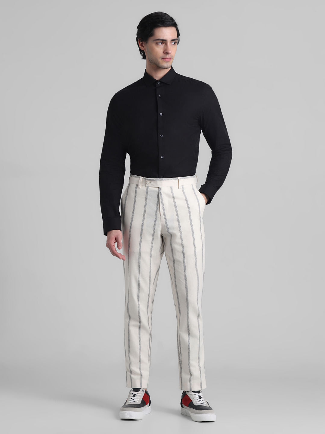 Black Jacquard Slim Fit Shirt