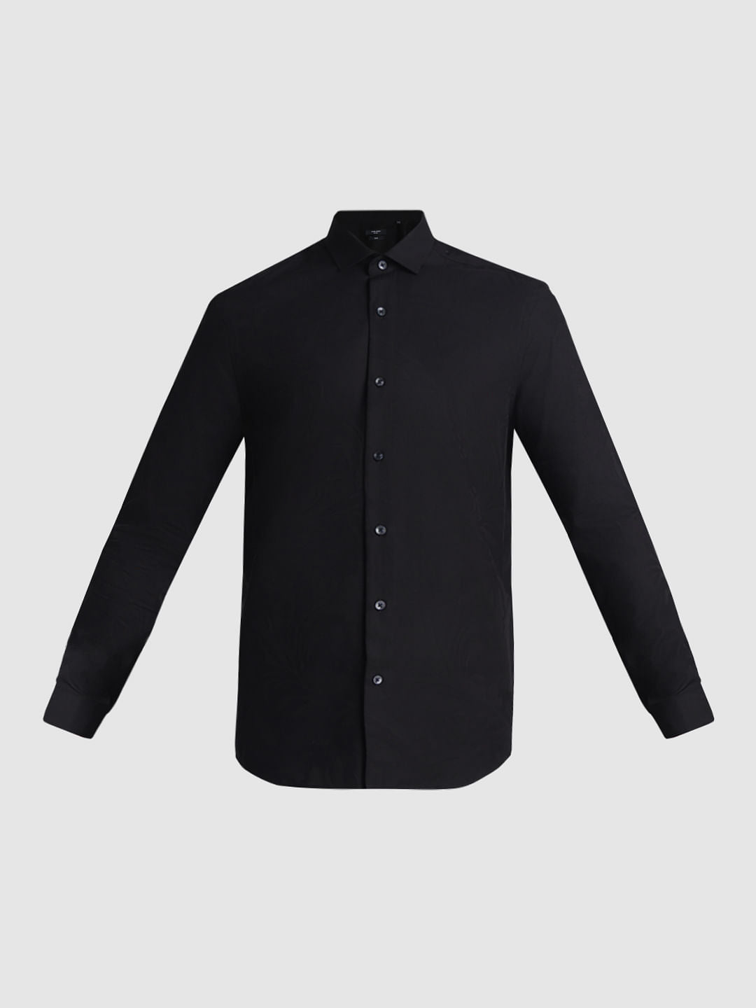 Black Jacquard Slim Fit Shirt
