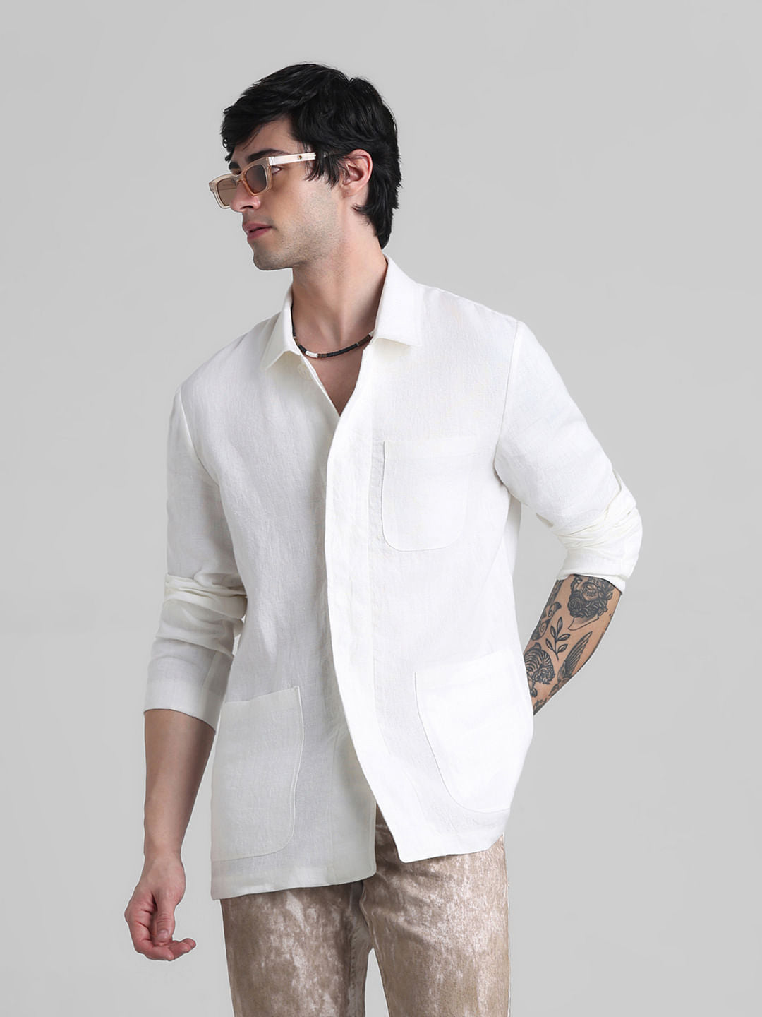 White Linen Oversized Shirt