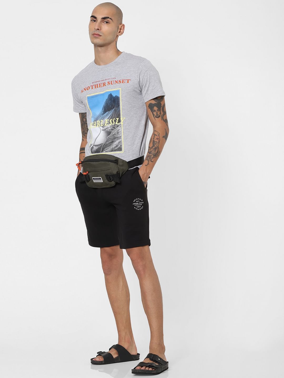 Black Low Rise Sweatshorts - S