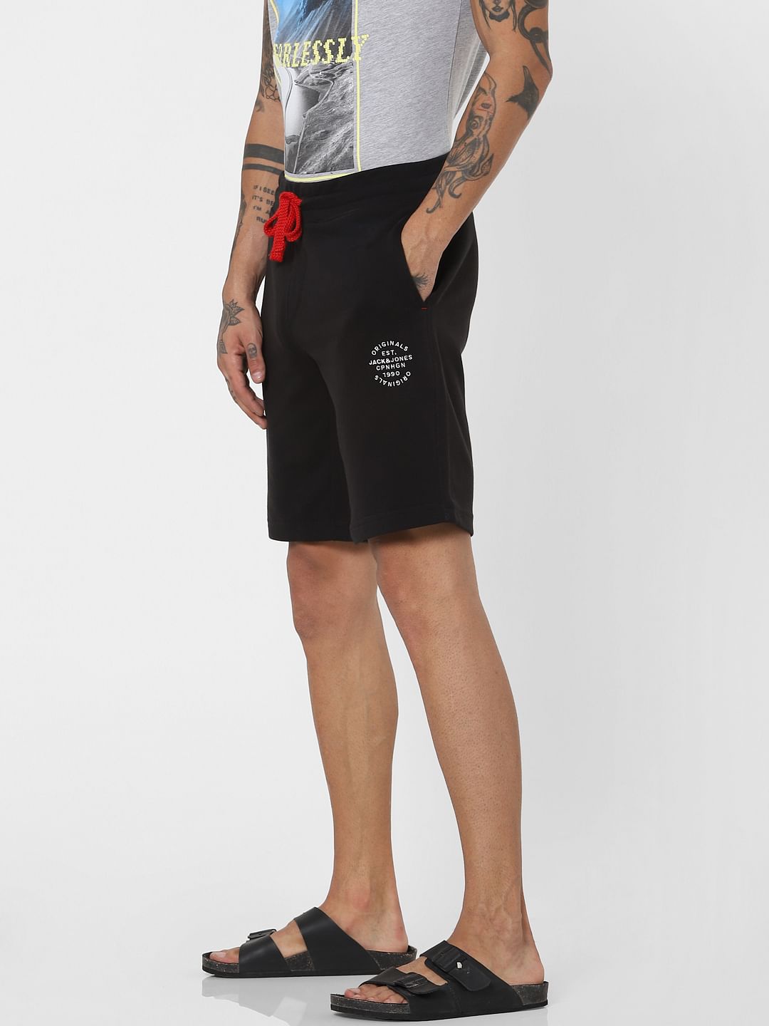 Black Low Rise Sweatshorts