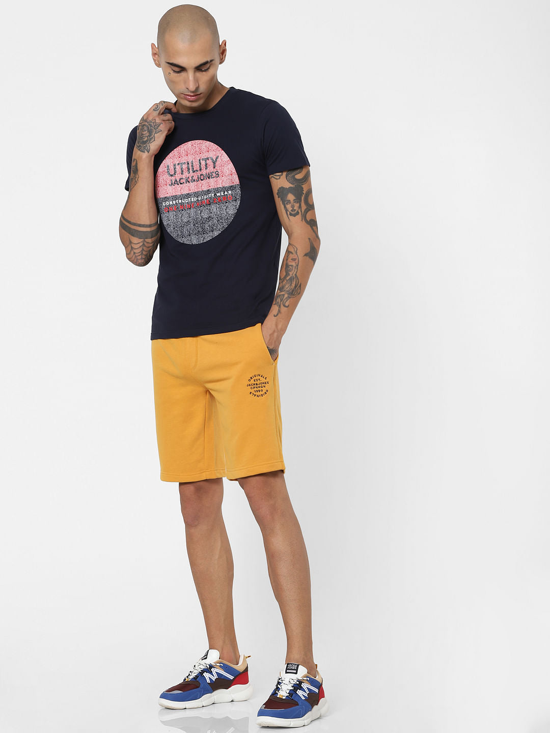 Yellow Low Rise Sweatshorts - S