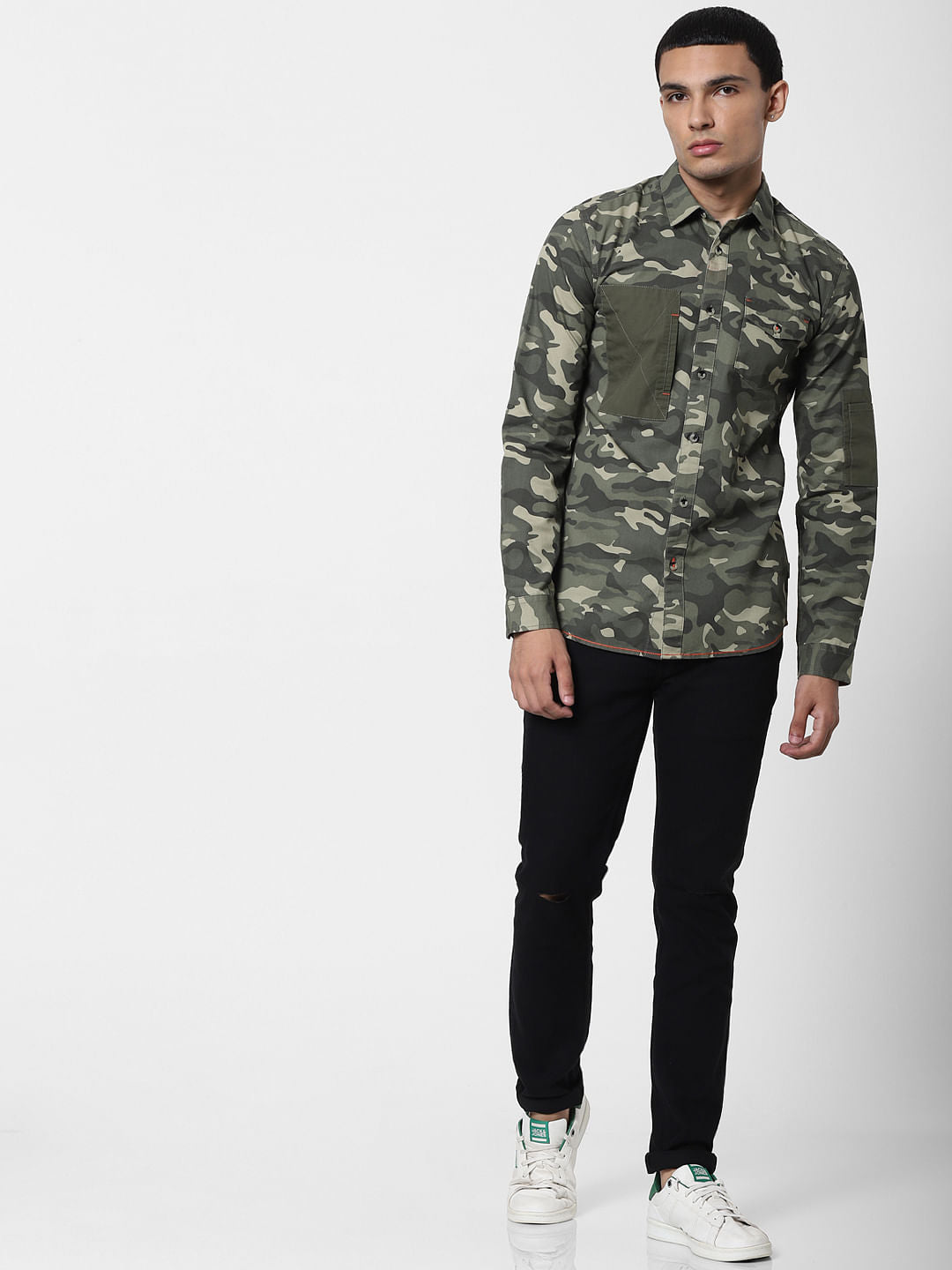 Green Camo Full Sleeves Shirt