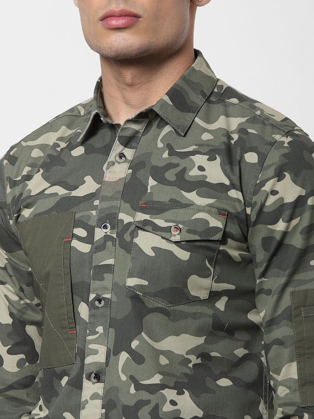 Green Camo Full Sleeves Shirt