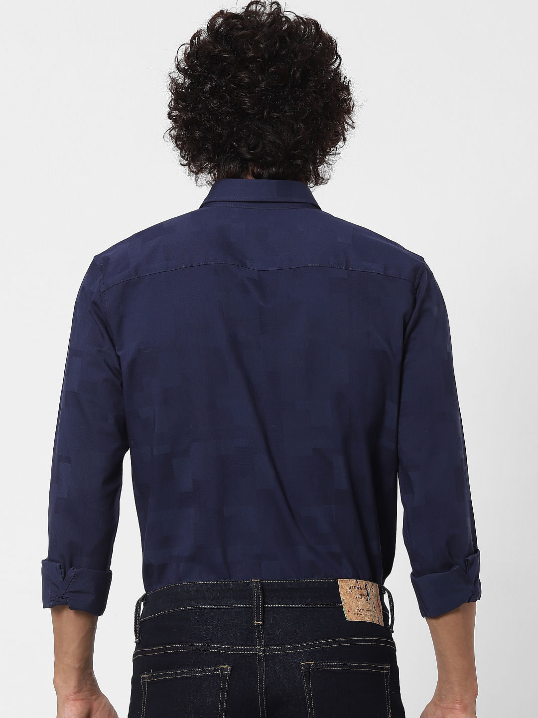 Blue Geometric Print Full Sleeves Shirt