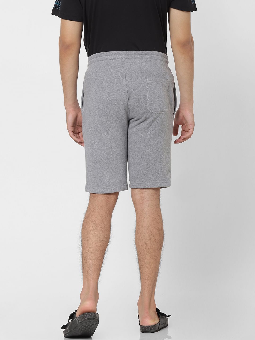 Grey Low Rise Logo Print Sweatshorts